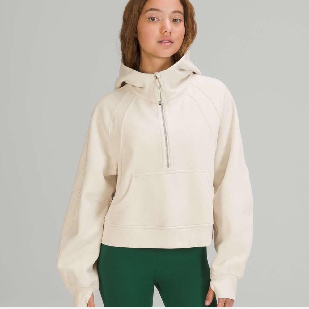 LULULEMON Scuba Oversized Half-Zip Hoodie in White Opal